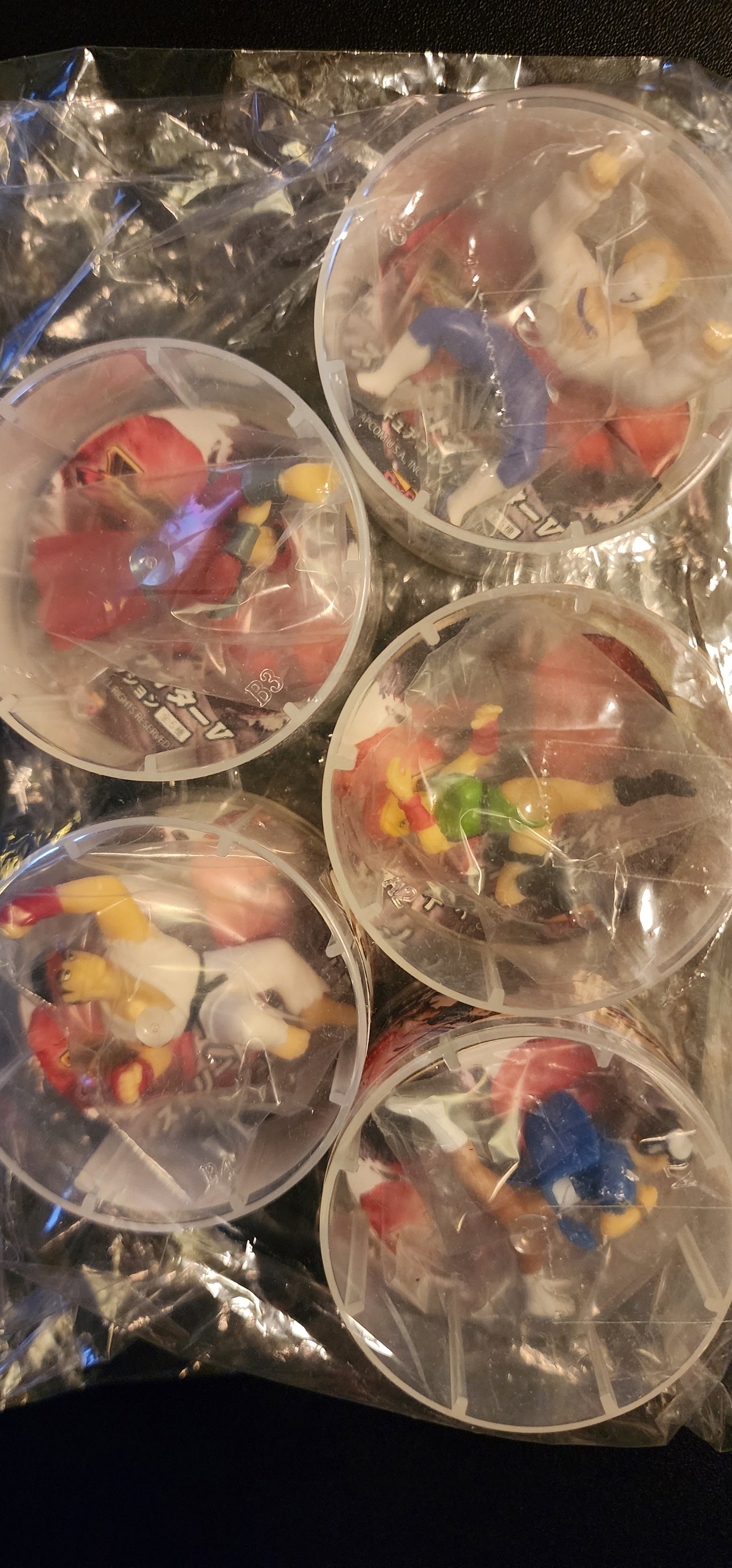 Street Fighter V Kitan Club Cup Topper Figures (Complete Set of 5) - Ryu, Chun-Li, Cammy, Vega & M. Bison