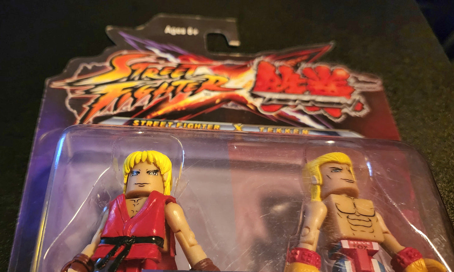 Street Fighter x Tekken MiniMates - Ken Masters and Steve Fox Figures