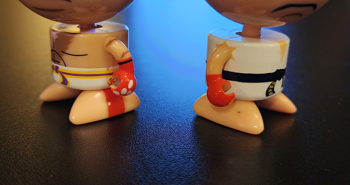 Kazuya and Ryu Street Fighter x Tekken Bobble Buds LOT