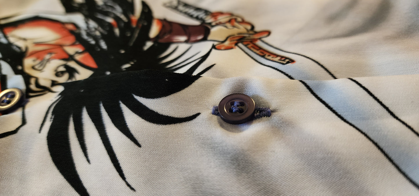 Haohmaru Samurai Spirits RARE Vintage Button Down Shirt (Large)