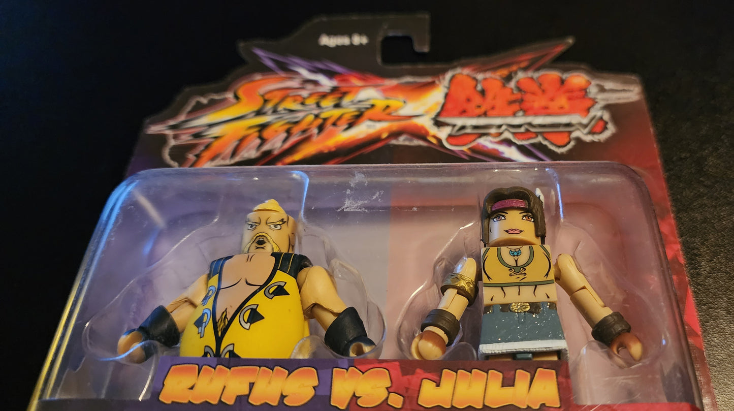 Street Fighter x Tekken MiniMates - Rufus and Julia Chang Figures