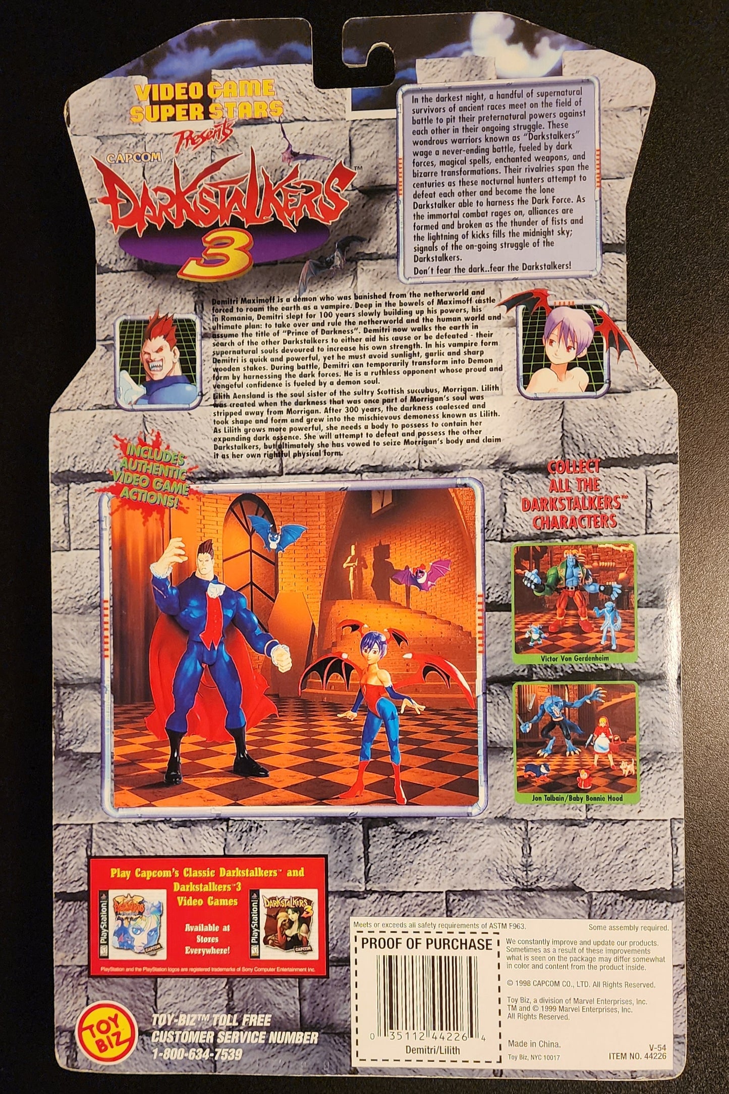 Demitri & Lilith Darkstalkers 3 Toy Biz 2-Pack Action Figures (Sealed)