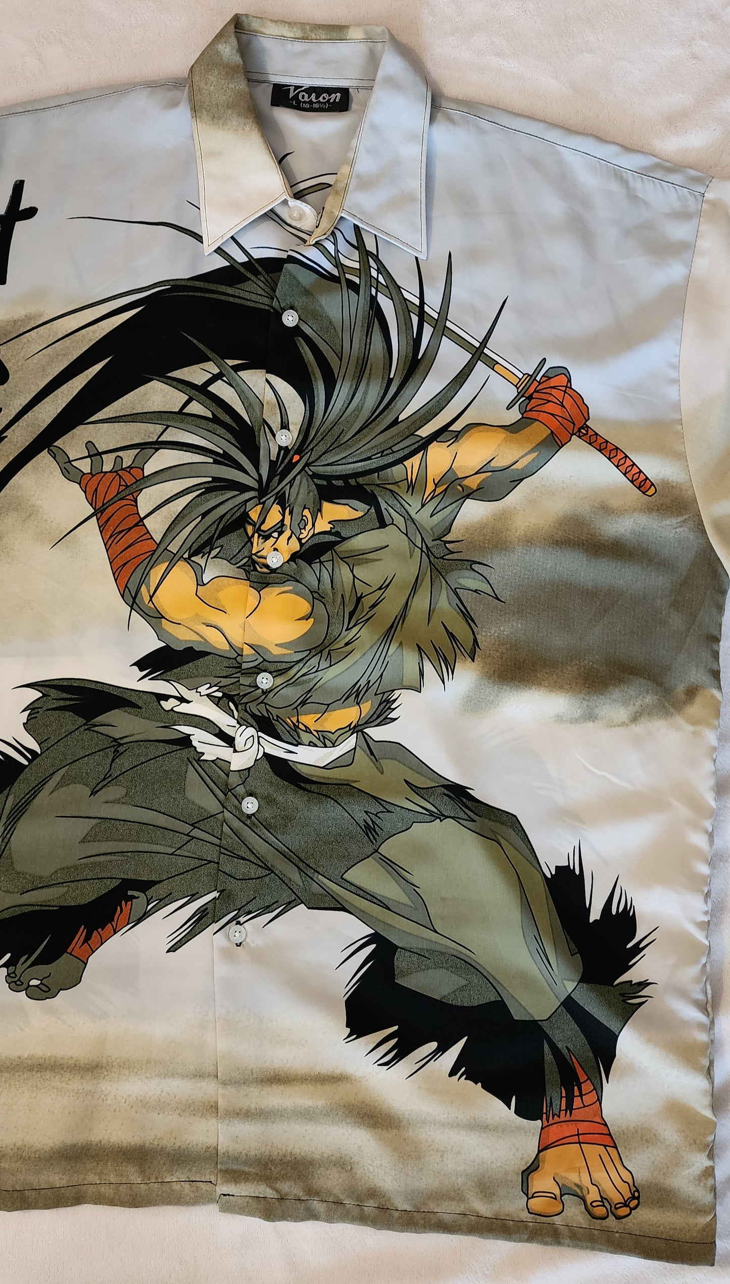 Haohmaru "Bust Version" Samurai Shodown RARE Vintage Button Down Shirt (Large)