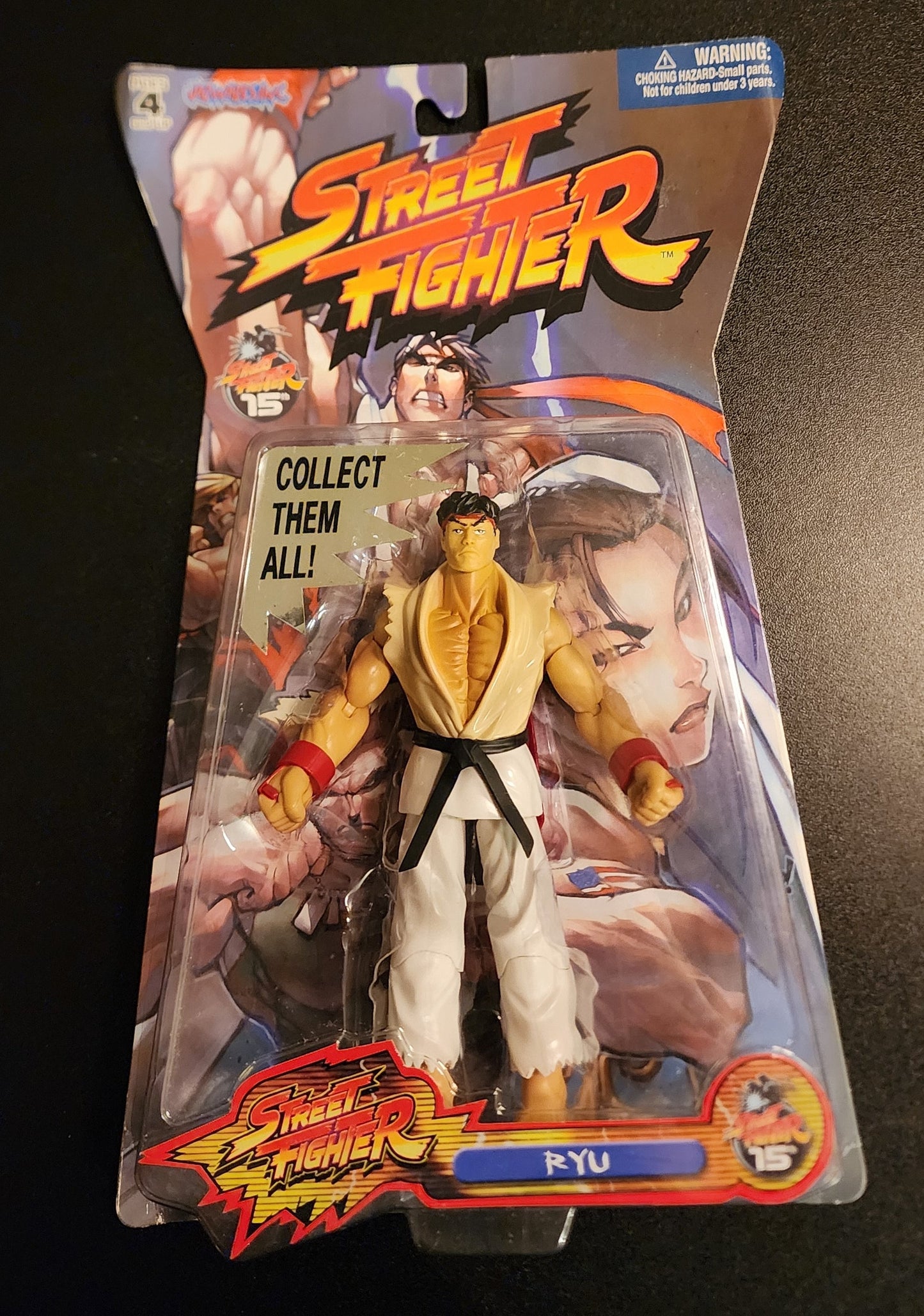 Street Fighter 15th Anniversary - Ryu, Ken, Akuma Action Figures (Jazwares) LOT