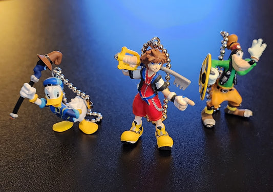 Kingdom Hearts Sora, Donald, Goofy Keychain Figures LOT