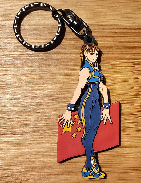 Chun-Li Street Fighter Zero / Alpha Rubber Character Art Keychain