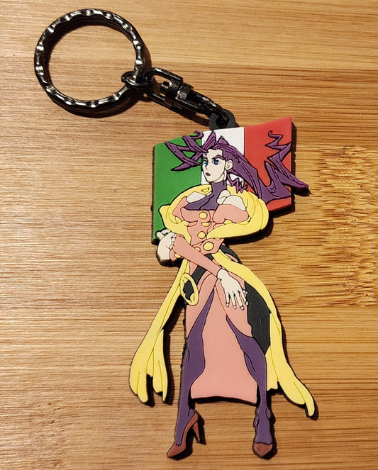 Rose Street Fighter Zero / Alpha Rubber Character Art Keychain