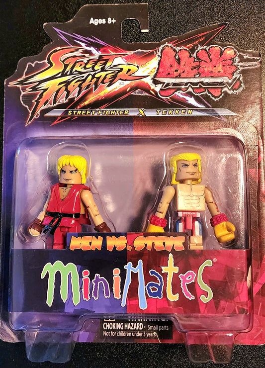 Street Fighter × Tekken MiniMates - Ken Masters and Steve Fox Figures