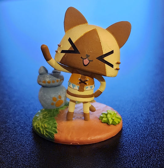 Monster Hunter Chibi Cat Palico Mascot Figure (Waving)