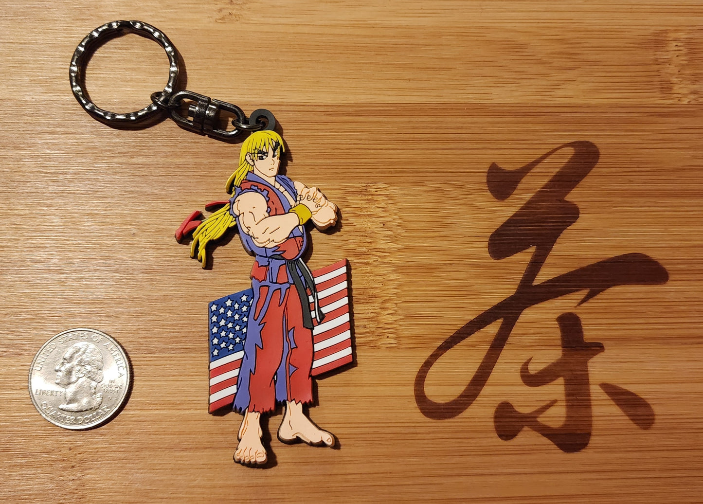 Ken Masters Street Fighter Zero / Alpha Rubber Character Art Keychain