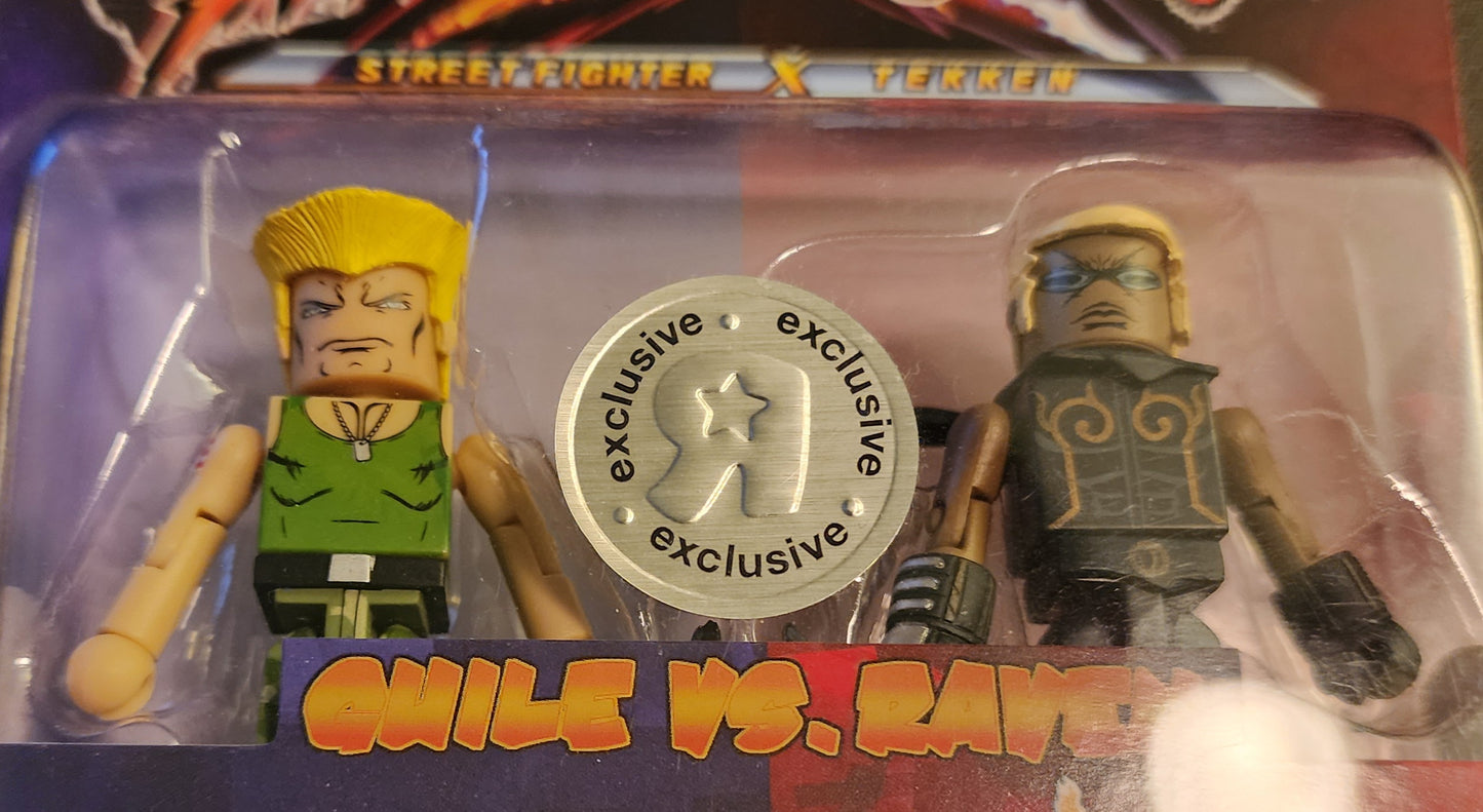 Street Fighter × Tekken MiniMates - Guile and Raven Figures