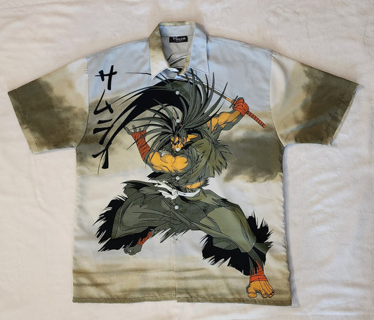 Haohmaru "Bust Version" Samurai Shodown RARE Vintage Button Down Shirt (Large)