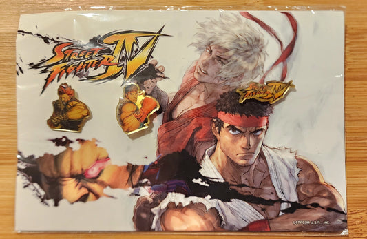 Street Fighter IV Pin Collection - Ryu, Akuma, SF4 Logo