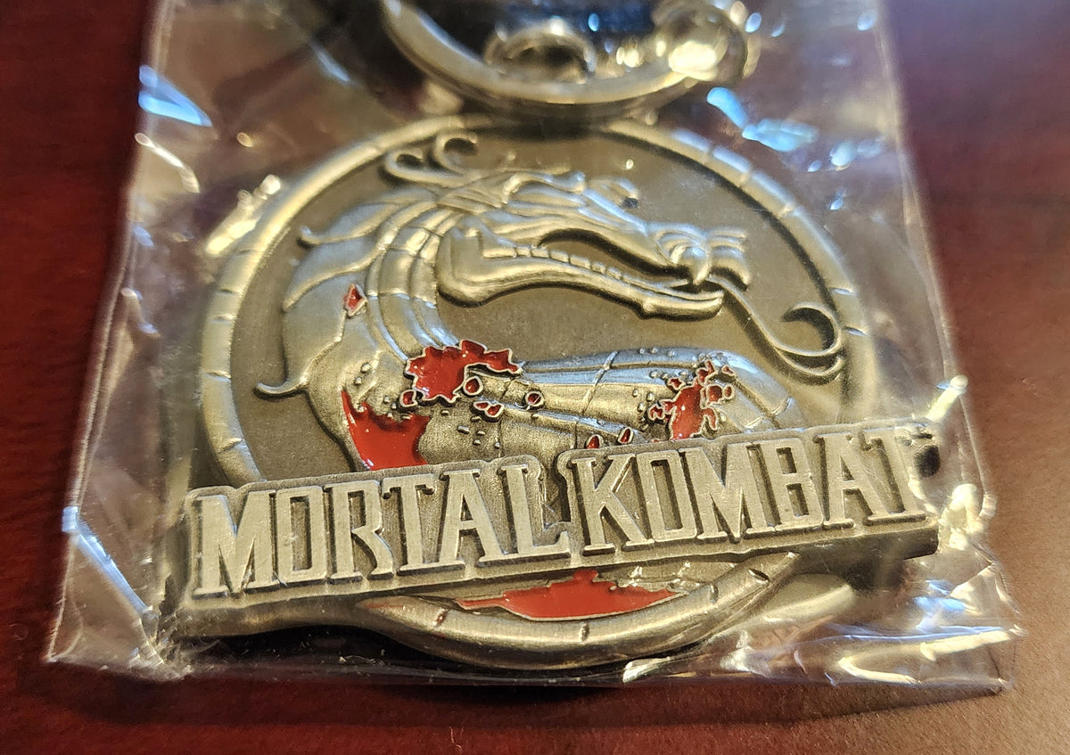 Mortal Kombat 9 Logo Official Silver Keychain (Sealed)