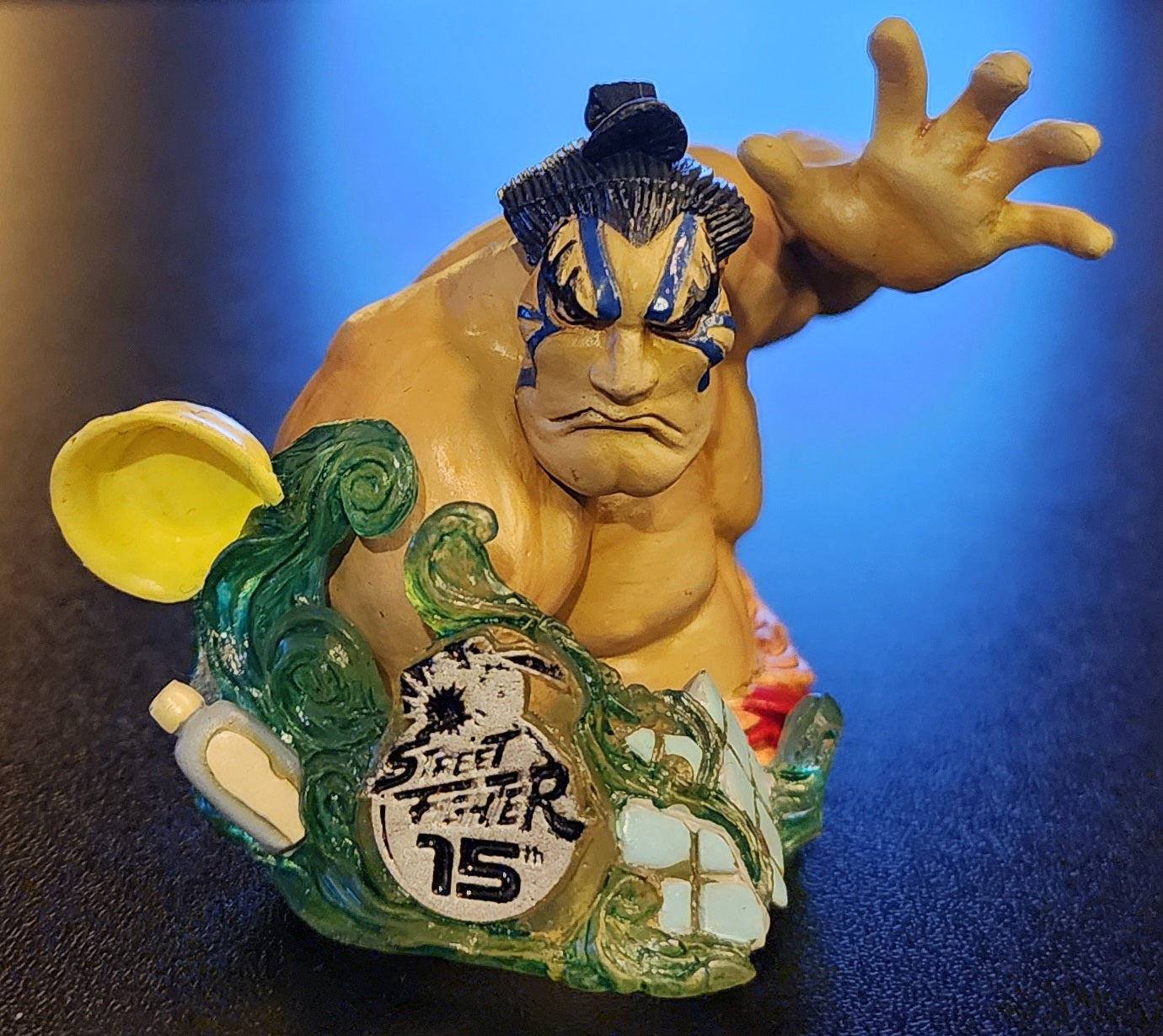 E. Honda Street Fighter 15th Anniversary Mini Bust Figure by FiguAx (2P Color Version)