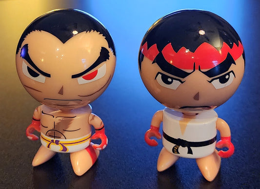 Kazuya and Ryu Street Fighter × Tekken Bobble Buds LOT