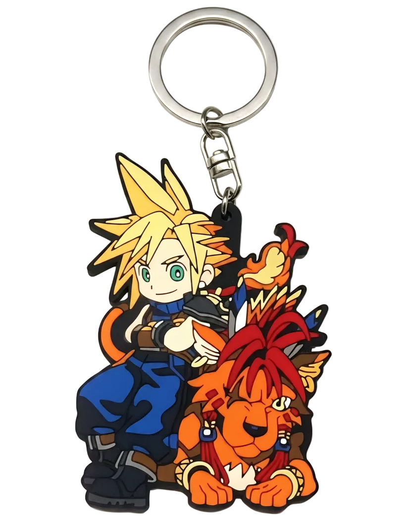 Cloud Strife and RED XIII Final Fantasy 7: Rebirth Official Keychain
