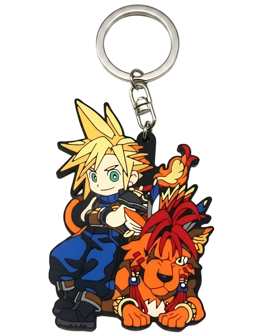 Cloud Strife and RED XIII Final Fantasy 7: Rebirth Official Keychain