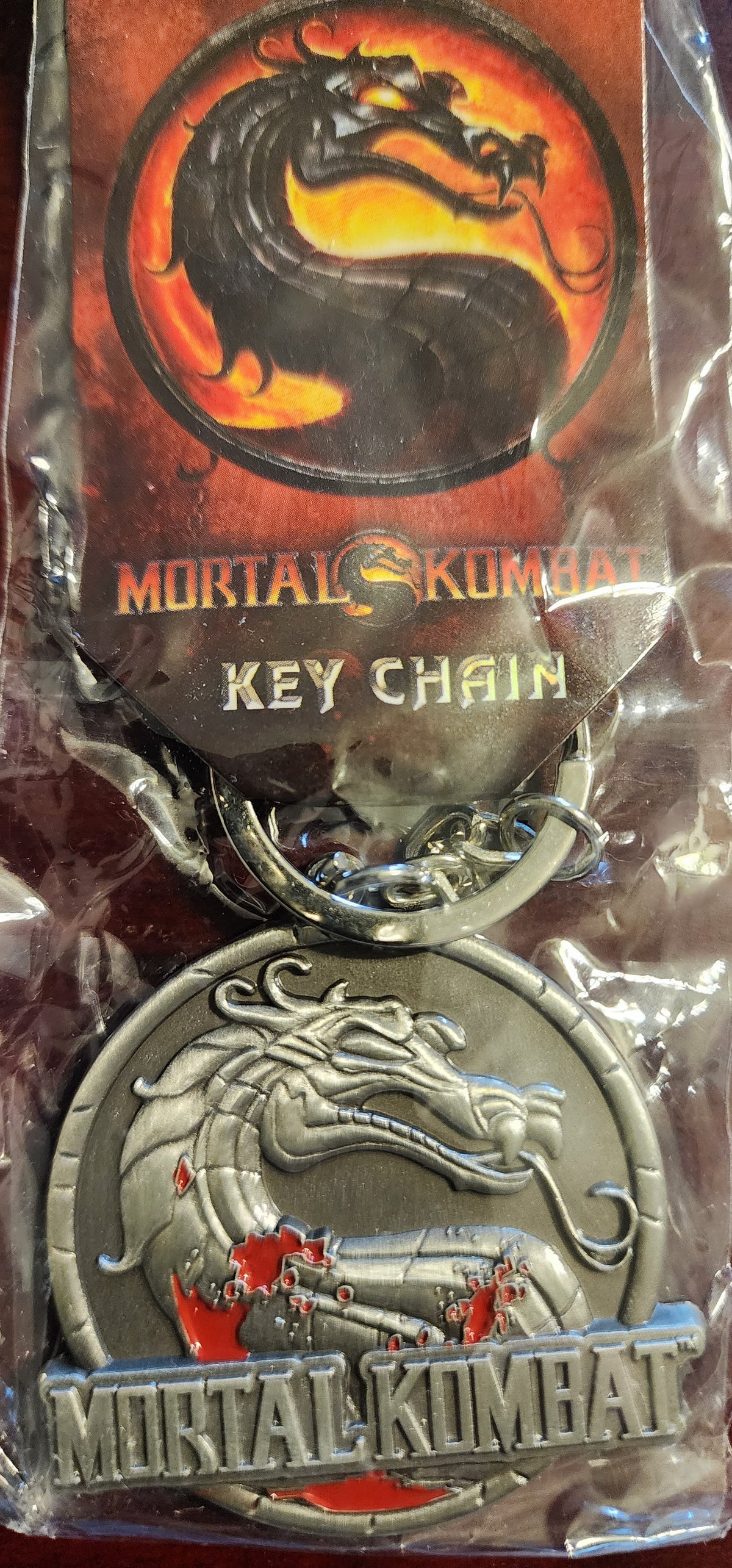 Mortal Kombat 9 Logo Official Silver Keychain (Sealed)