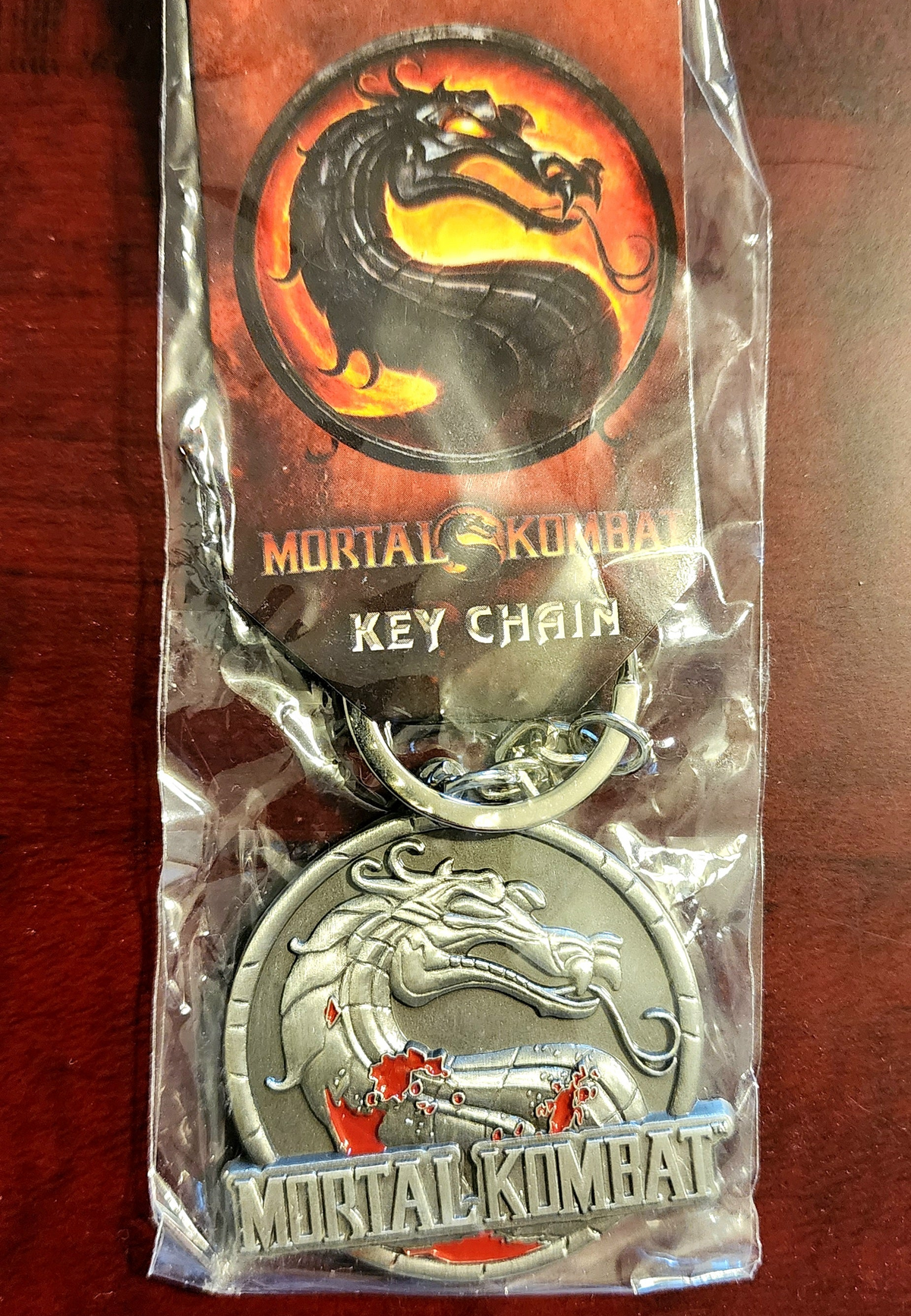 Mortal Kombat 9 Logo Official Silver Keychain (Sealed)