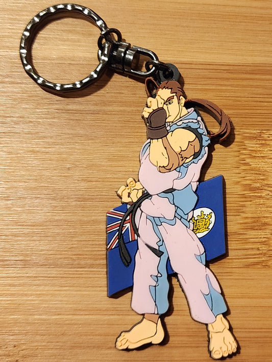 Dan Hibiki Street Fighter Zero / Alpha Rubber Character Art Keychain